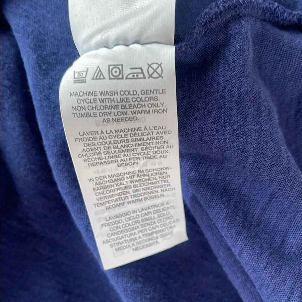 J. Crew V Neck Vintage Cotton Tee, Navy, Size Medium - Picture 4 of 5